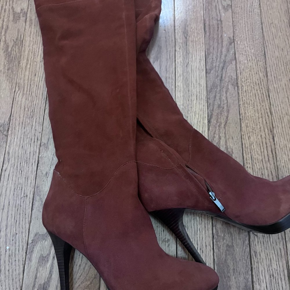 Cognac Brown Sam Edelman Over-the-Knee Suede Boots